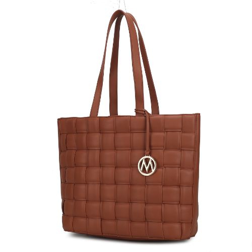 Rowan Woven Vegan Leather Women’s Tote Bag by Mia K