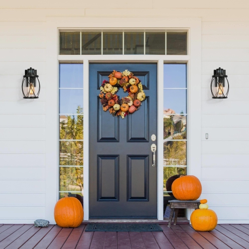 Modern Industrial Cylinder Motion Sensor Wall Sconce Light 1-Light Black Cage Wall Light 1-Pack