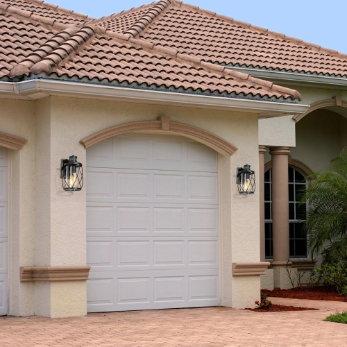 Modern Industrial Cylinder Motion Sensor Wall Sconce Light 1-Light Black Cage Wall Light 1-Pack