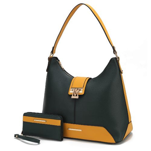 MKF Collection Graciela Hobo Vegan Leather Color Block Handbag by Mia K