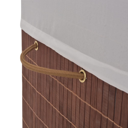 Poubelle à linge rectangulaire en bambou ViddaXL, brun