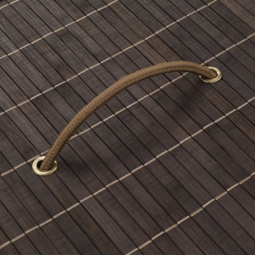 Poubelle à linge ovale en bambou couleur brun foncé VidaXL