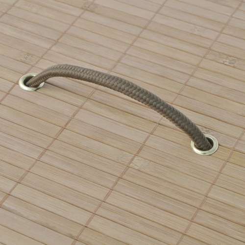 vidaXL Bamboo Laundry Bin Round Natural