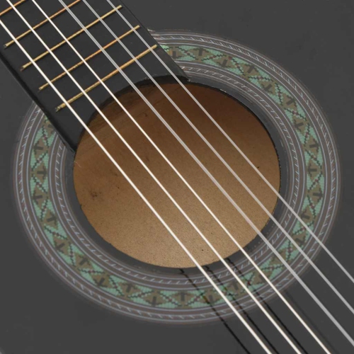 vidaXL 8 Piece Classical Guitar Beginner Set Black 1/2 34"