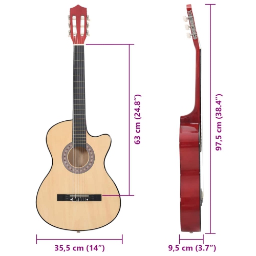 Guitare en pan coupé Western Acoustic de VidaXL avec 6 cordes 38 Basewood