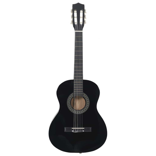 Ensemble de 8 pièces pour débutants en guitare classique VividaXL, noir, 3/4 36 po