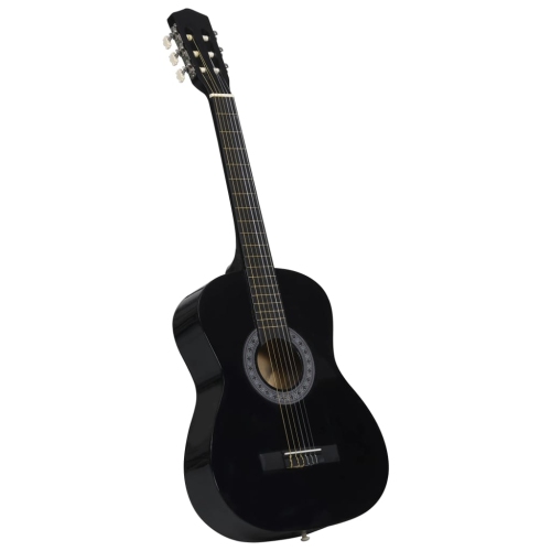 Ensemble de 8 pièces pour débutants en guitare classique VividaXL, noir, 3/4 36 po