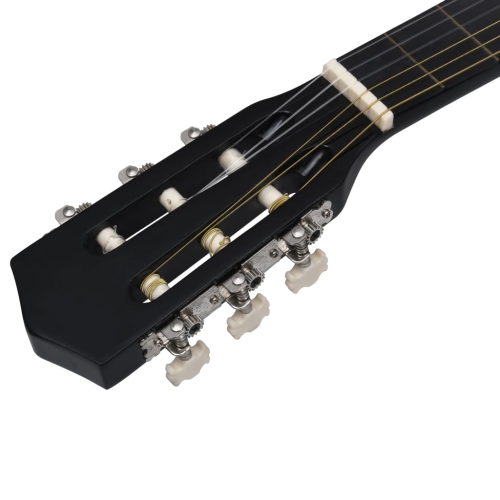 Ensemble de 8 pièces pour débutants en guitare classique VividaXL, noir, 3/4 36 po