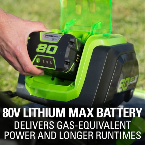 Greenworks 80V 21" Brushless Cordless Push Lawn Mower,2.0 Ah Batteries and Charger Included [75+ Compatible Tools]