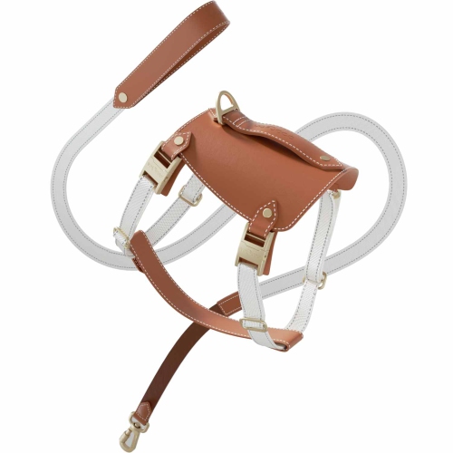 VOOCOO Saddle Pet Harness & Leash Set-Toffee M