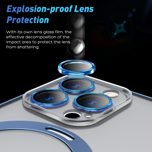 TopSave – Support magnétique à anneau [compatible avec MagSafe]Étui mince à dos translucide pour iPhone de 14 6.1 po, argenté