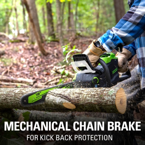Scie à chaîne Greenworks PRO 80 V, 18 po, batterie de 2.0 Ah et chargeur inclus