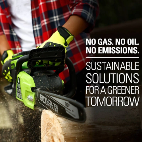 Scie à chaîne Greenworks PRO 80 V, 18 po, batterie de 2.0 Ah et chargeur inclus