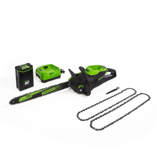 Greenworks PRO 80V 18" Chainsaw with 4.0Ah Battery and Charger Included plus 18" Chains