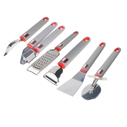 Sakuchi - 6 Piece Stainless Steel Kitchen Utensil Set, Gray