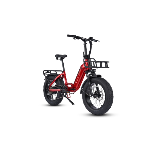 TESLICA INSPIRE Mini N1H *High Quality* Step-through Folding Fat Tire 500 w *Torque Sensor* 45 to 100km Red 15” Frame***EXTRAS INCLUDED!