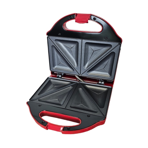Salton Essentials - Compact Sandwich Grill with Non-Stick Cooking Surface, Red