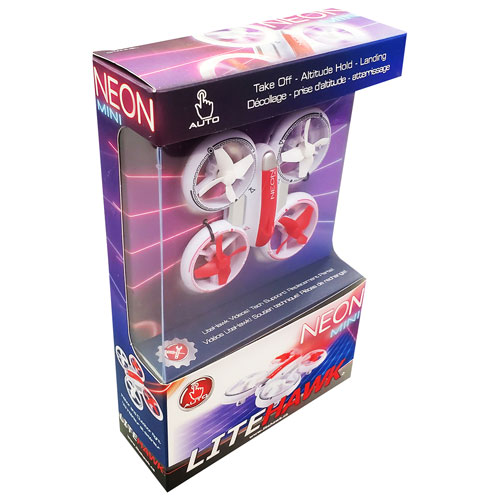 Mini drone Neon de Litehawk - Blanc/Rouge