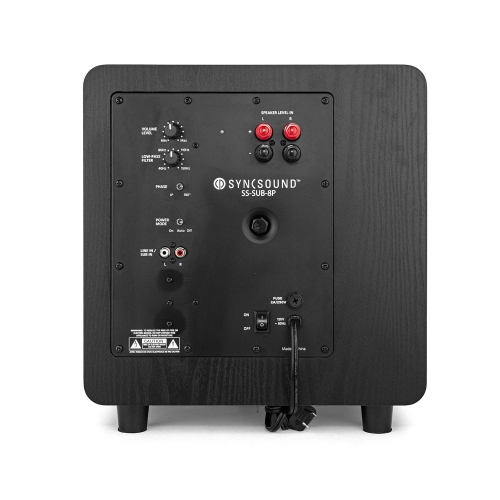 SyncSound Performance Powered Subwoofer 8" 100 Watts Black SS-SUB-8P