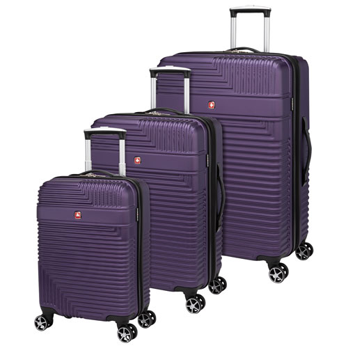 Ensemble de 3 valises rigides extensibles à 4 roulettes Elegance de SWISSGEAR - Prune