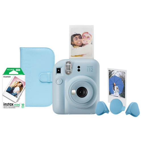 FujiFilm Instax Mini 7+ Instant Camera, Gray Bundle + (10 Film Pack) + 2x  Instax Mini Twin Pack Film (50 Sheets Total) + Rechargeable Batteries 