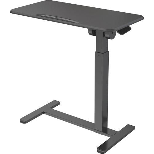 SHOPPINGALL  Mobile Overbed Table Pneumatic Adjustable Laptop Stand 31.5" Tabletop - Sa-Fds111B-Black