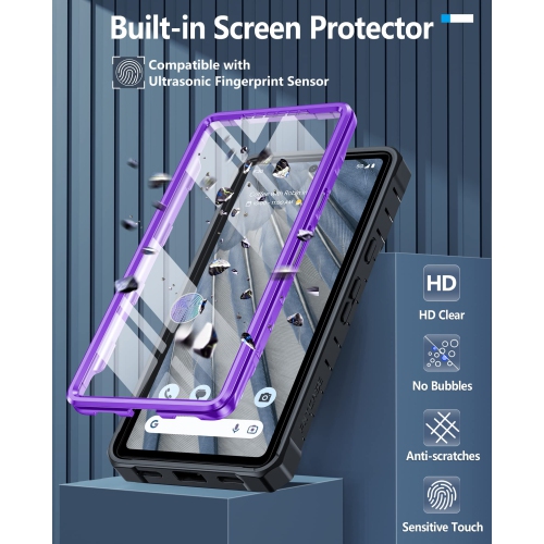 Google Pixel 7A Case: Military Grade Drop Proof Rugged Protective Cellphone Cover with Kickstand | Matte Textured Shockproof TPU Hybrid Bumper Phone