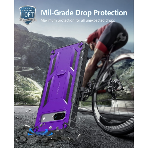 Google Pixel 7A Case: Military Grade Drop Proof Rugged Protective Cellphone Cover with Kickstand | Matte Textured Shockproof TPU Hybrid Bumper Phone