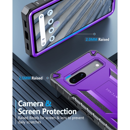 Google Pixel 7A Case: Military Grade Drop Proof Rugged Protective Cellphone Cover with Kickstand | Matte Textured Shockproof TPU Hybrid Bumper Phone