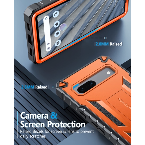 Google Pixel 7A Case: Military Grade Drop Proof Rugged Protective Cellphone Cover with Kickstand | Matte Textured Shockproof TPU Hybrid Bumper Phone