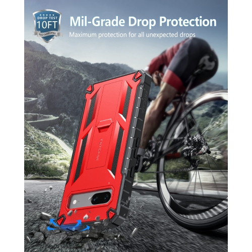 Google Pixel 7A Case: Military Grade Drop Proof Rugged Protective Cellphone Cover with Kickstand | Matte Textured Shockproof TPU Hybrid Bumper Phone