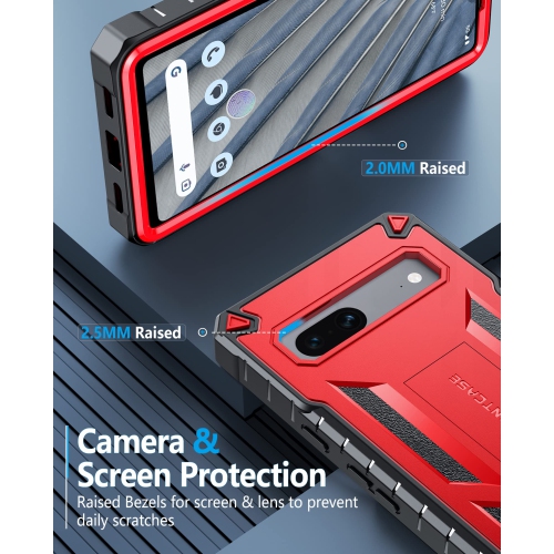 Google Pixel 7A Case: Military Grade Drop Proof Rugged Protective Cellphone Cover with Kickstand | Matte Textured Shockproof TPU Hybrid Bumper Phone