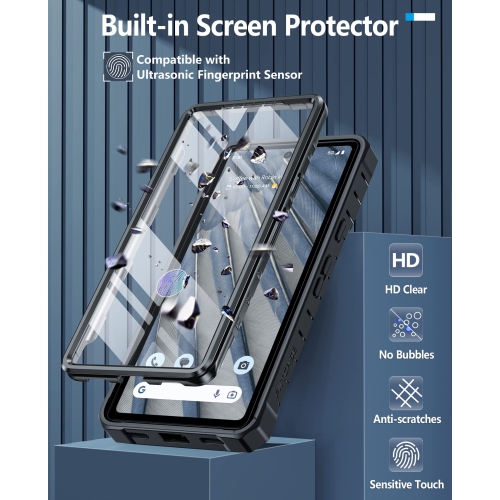 Google Pixel 7A Case: Military Grade Drop Proof Rugged Protective Cellphone Cover with Kickstand | Matte Textured Shockproof TPU Hybrid Bumper Phone