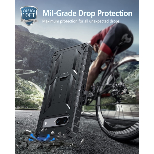 Google Pixel 7A Case: Military Grade Drop Proof Rugged Protective Cellphone Cover with Kickstand | Matte Textured Shockproof TPU Hybrid Bumper Phone