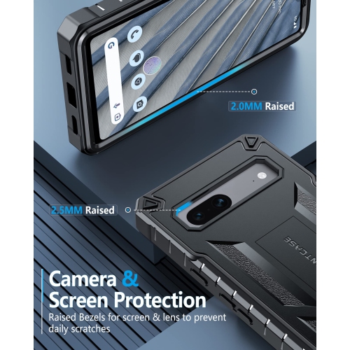 Google Pixel 7A Case: Military Grade Drop Proof Rugged Protective Cellphone Cover with Kickstand | Matte Textured Shockproof TPU Hybrid Bumper Phone