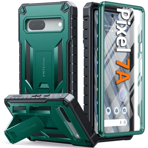 HLD Google Pixel 7A Case: Military Grade Drop Proof Rugged Protective Cellphone Cover With Kickstand | Matte Textured Shockproof Tpu Hybrid Bumper Phone Cases Green