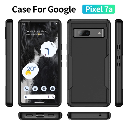 Google Pixel 7A Case with Screen Protector,Slim Fit Bumper Hybrid Heavy Duty Dual Layer Rugged Shockproof Armor Protection Defender Back Cover