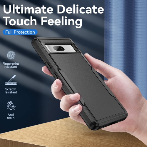 Google Pixel 7A Case with Screen Protector,Slim Fit Bumper Hybrid Heavy Duty Dual Layer Rugged Shockproof Armor Protection Defender Back Cover
