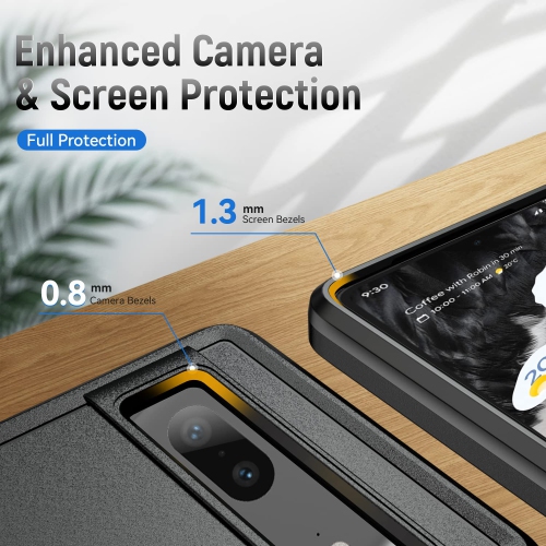 Google Pixel 7A Case with Screen Protector,Slim Fit Bumper Hybrid Heavy Duty Dual Layer Rugged Shockproof Armor Protection Defender Back Cover