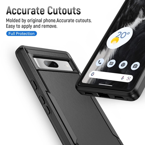 Google Pixel 7A Case with Screen Protector,Slim Fit Bumper Hybrid Heavy Duty Dual Layer Rugged Shockproof Armor Protection Defender Back Cover