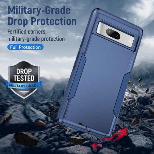 Google Pixel 7A Case with Screen Protector,Slim Fit Bumper Hybrid Heavy Duty Dual Layer Rugged Shockproof Armor Protection Defender Back Cover