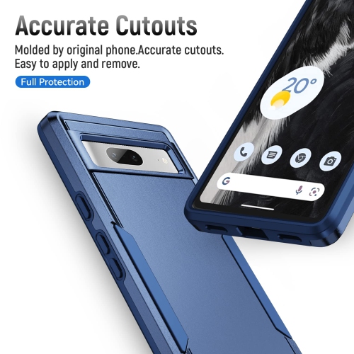 Google Pixel 7A Case with Screen Protector,Slim Fit Bumper Hybrid Heavy Duty Dual Layer Rugged Shockproof Armor Protection Defender Back Cover