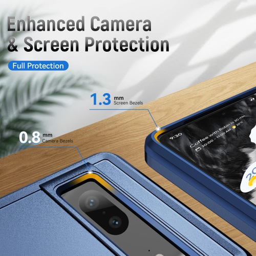 Google Pixel 7A Case with Screen Protector,Slim Fit Bumper Hybrid Heavy Duty Dual Layer Rugged Shockproof Armor Protection Defender Back Cover