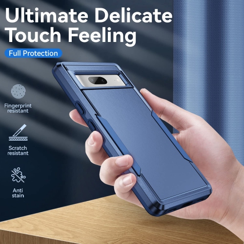 Google Pixel 7A Case with Screen Protector,Slim Fit Bumper Hybrid Heavy Duty Dual Layer Rugged Shockproof Armor Protection Defender Back Cover