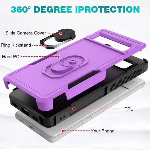 Google Pixel 7A Case, Military Grade Shockproof Protective Case, with Rotatable Kickstand Ring for Google Pixel 7A