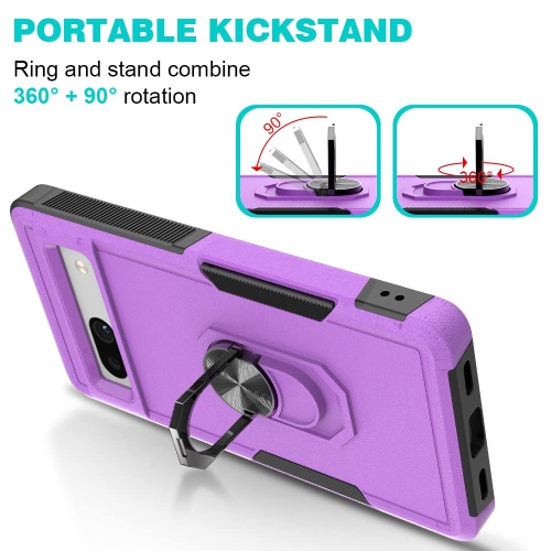 Google Pixel 7A Case, Military Grade Shockproof Protective Case, with Rotatable Kickstand Ring for Google Pixel 7A
