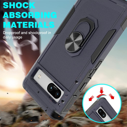 Google Pixel 7A Case, Military Grade Shockproof Protective Case, with Rotatable Kickstand Ring for Google Pixel 7A