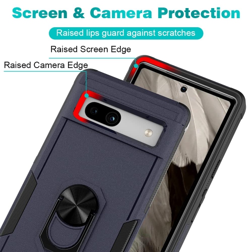Google Pixel 7A Case, Military Grade Shockproof Protective Case, with Rotatable Kickstand Ring for Google Pixel 7A