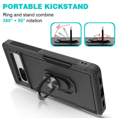 Google Pixel 7A Case, Military Grade Shockproof Protective Case, with Rotatable Kickstand Ring for Google Pixel 7A