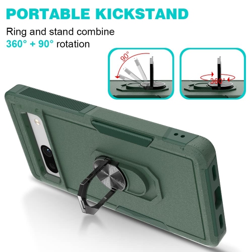 Google Pixel 7A Case, Military Grade Shockproof Protective Case, with Rotatable Kickstand Ring for Google Pixel 7A